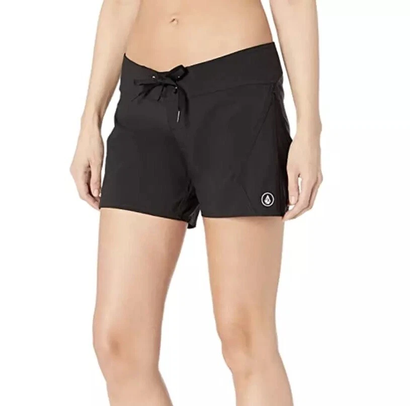 Volcom Women's Board Shorts Black Size 9 Simply Solid Drawstring #842