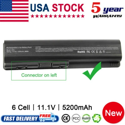 6 Cell Battery For HP Pavilion DV4 DV5 DV6 CQ60 CQ61 484170-001 HSTNN-LB72 EV06 - Image 1 of 4
