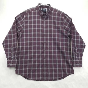 Camisa Charles Tyrwhitt Para Hombres L Púrpura A Cuadros Manga Larga Calce Clásico Con Botones - Imagen 1 de 10