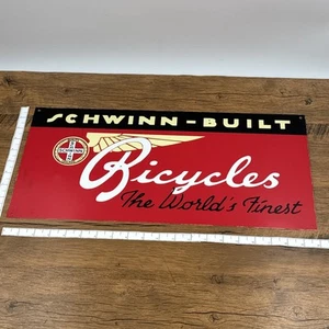 70er Jahre Original Vintage Schwinn Built Bicycles Blechschild Worlds Finest Chicago - Bild 1 von 6
