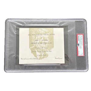 1963 John F. Kennedy All New England Salute Dinner Pass Commonwealth Armory PSA - Picture 1 of 5