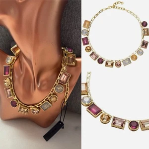 💜💜💜 New Reflect Gold Mimco Cherish Pink Jewellery Necklace Choker + Dust Bag - Picture 1 of 21