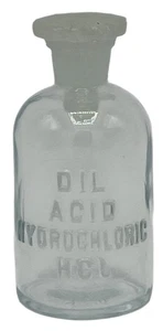 Alte Apotheker Glasflasche Verbund Ausgießer Stopfen Loch T.C.W. Co USA #7 Vintage - Bild 1 von 23