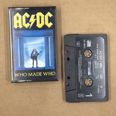 ACDC Cassette Tape 80s Metal WHO MADE WHO HELLS BELLS RARE EU RELEASE - Image 1 of 4