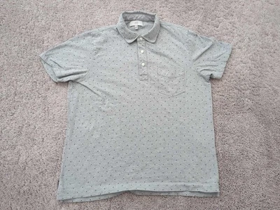 Jack Spade Polo Shirt Mens Large Gray Polka Dot Short Sleeve Preppy Casual - Image 1 of 4