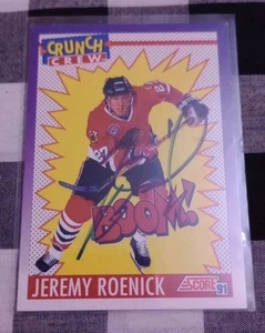 Jeremy Roenick Signed Goodwin  Hockey Card Chicago Blackhawks  - Picture 1 of 1