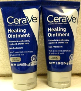 LOT OF 2 Cerave Healing Ointment For Dry, Cracked Chafed Skin 1.89 oz EXP 06/27 - Picture 1 of 3