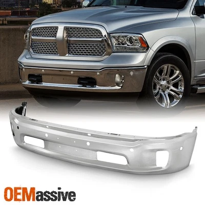 For 2014-2018 Ram 1500 Chrome Steel Bottom Bumper Bar w/ Sensor + Fog Lamp Hole - Изображение 1 из 4