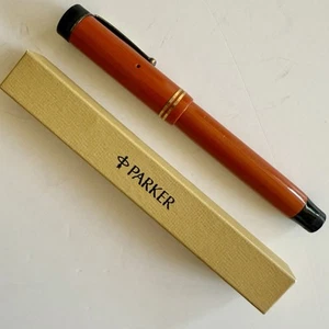 Antique 1920s Parker "Big Red" Duofold Fountain Pen/Original Box/14k Nib/5 1/2" - Picture 1 of 24