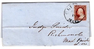 Clinton MS (Hinds) 1852 Letter to Richmond LA - Picture 1 of 4