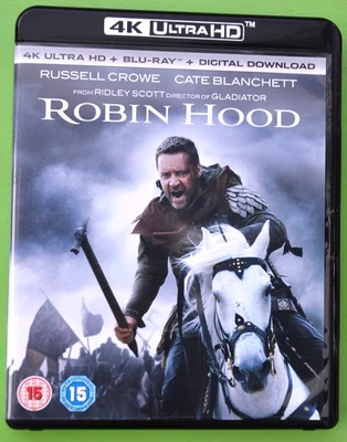 ROBIN HOOD (4K UHD Blu-ray) 2010. RIDLEY SCOTT 3-Discs RUSSELL CROWE - Image 1 of 2