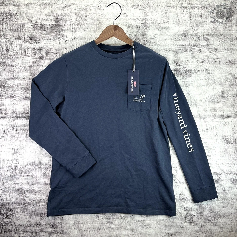 Vineyard Vines Boys' Vintage Whale Tee Navy X Large Long Sleeve