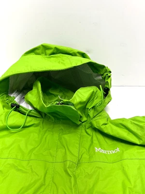 Marmot hooded rain Jacket women's Size S/P  Zip  Windproof Green Outdoor hiking - Image 1 of 4
