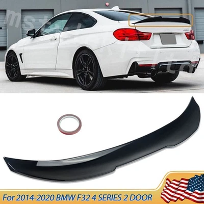 For BMW 4 Series F32 428i 430i 435i Rear Spoiler Lip PSM Style Glossy Black - Image 1 of 4