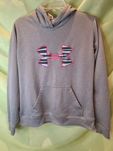 #588 Mujer’s Gris Under Armour Animal Print Logo Gris Sudadera con Capucha Talla Mediana - Imagen 1 de 6