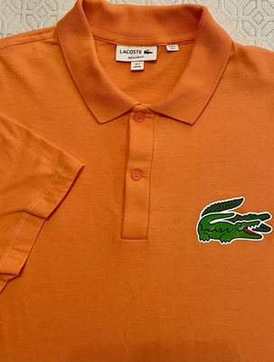 Lacoste Polo Shirt 2x Big Croc Limited Orange Mens•US L/XL FR#7 GOLF RegularFit - Image 1 of 4