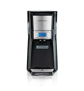 Cafetera de goteo programable Hamilton Beach One Press de 12 tazas, negra y cromada - Imagen 1 de 14