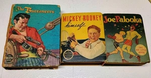 3 Vintage Big Little Books-Joe Palooka Mickey Rooney Himself The Buccaneer's - Foto 1 di 5