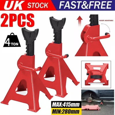 2PCS 3 Ton Capacity Axle Stands Lifting Stand Heavy Duty Car Caravan Floor Jack - Image 1 of 4