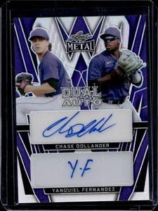 2024 Leaf Metal Chase Dollander Yanquiel Fernandez Dual Auto Purple #11/15 - Picture 1 of 2