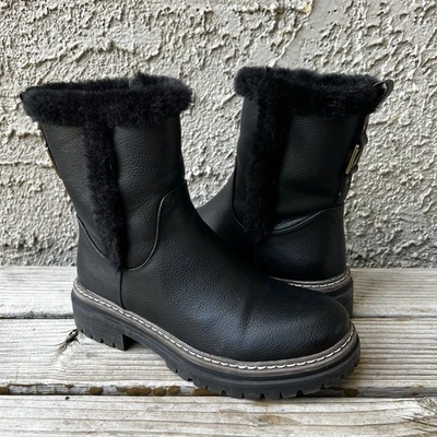 Nautica 靴子女式 6 码夏尔巴毛皮衬里侧拉链冬季远足 — 第 1/4 张图片