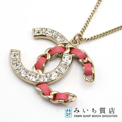 Collana CHANEL H19509 Coco Mark motivo catena oro x rosa B18K 12 2g con scatola