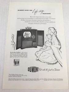 Du Mont Life Size Television Console Tv Vtg 1949 Print Ad Mother & Daughter - Picture 1 of 3