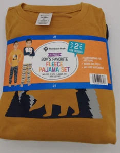 Member's Mark Boys' 4 Piece Fleece PJ Set- Woodland - Picture 1 of 4
