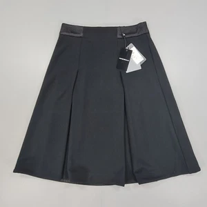 Emporio Armani Womens Skirt Black IT 40 Knee Length Pleated Stretch 8 UK - Picture 1 of 9
