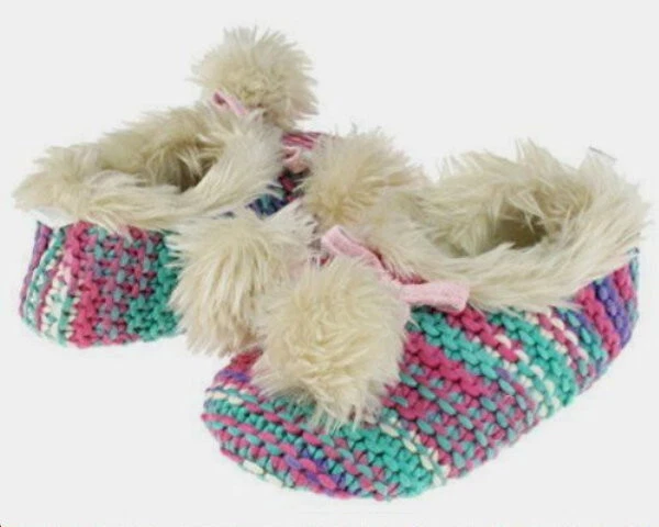 Capelli Slippers Moccasin Girls Toddler Size 8-9 Faux Fur Lined Multi Colored - Image 1 of 1
