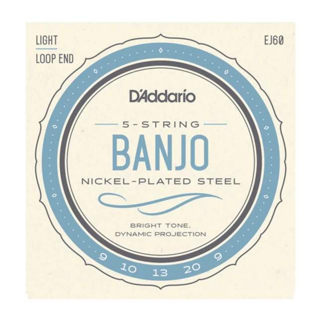 3 Sets D'Addario EJ60 5 String Banjo Nickel Wound Light Gauge Strings USA Made