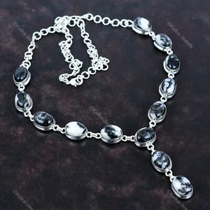 Easter Sale White Buffalo Turquoise Gemstone Chain Mother Necklace 925 Silver - Picture 1 of 6