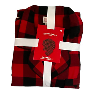 Wonder Shop Women’s Pajamas Red Buffalo Checks Long Sleeve PJ Sleepwear Medium