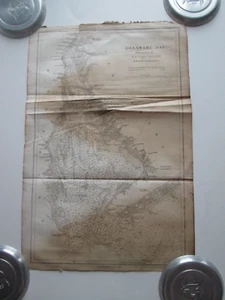 1847 BLUNT'S CHART  "DELAWARE BAY",    8-1/4" wide by 13-5/8"" tall. - Picture 1 of 6