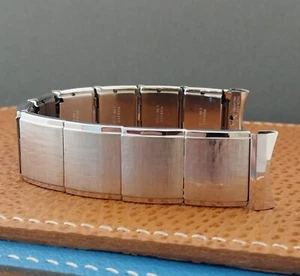 1959 17.2mm 10k White Gold-Filled Expansion Flex-Let Unused Vintage Watch Band - Picture 1 of 7