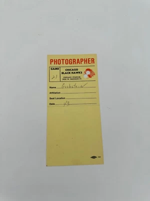 1982 Chicago Blackhawks Hockey Ticket Photo Press Pass Detroit Red Wings Savard - Image 1 of 2