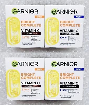 2 комплекта дневной и ночной сывороточного крема с витамином С Garnier Bright Complete 50 мл. - Изображение 1 из 4