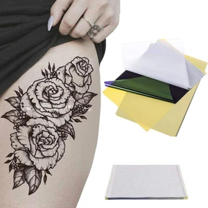 100pcs Tattoo Transfer Paper Stencil Carbon Thermal Tracing Hectograph Supplies - Picture 1 of 23