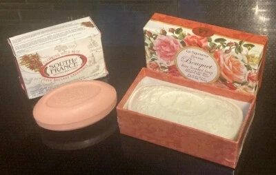 2 bars of rose-scented handmade soap, one from South of France, one from Tuscany - Image 1 of 3