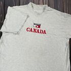 T-shirt vintage Montréal Canada grand drapeau brodé gris cousu simple