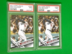 2 LOT*2017 Topps Update #US50 Cody Bellinger Swinging RC Rookie PSA 9 MINT - Picture 1 of 2