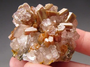 Vanadinite on Calcite Crystals San Carlos Chihuahua Mexico - Picture 1 of 6