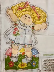Vintage Cabbage Patch Kids Open Arms Doll Pillow Fabric Panel - Picture 1 of 4