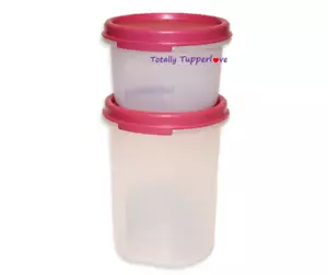 Tupperware #1 #2 Rounds Modular Mates con Sellos Rosados Juego De Colección NUEVO ❤️ - Imagen 1 de 2