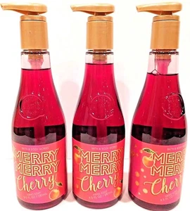 3 BATH & BODY WORKS MERRY MERRY CHERRY GENTLE FOAMING HAND SOAP NEW 9.5oz NEW! - Picture 1 of 3