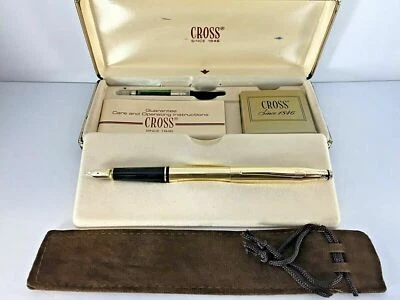 Pluma Estilográfica Cross Century Oro 18 Kt Oro 14 Kt Med Pt En Caja 2806 Irlanda * Foto 1 de 4