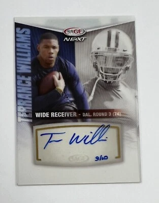 2013 Sage Next Terrance Williams Auto Card 3/10  AR83 - Image 1 of 2