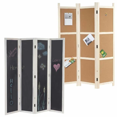 Paravent Tafel o. Pinnwand, Sichtschutz Raumteiler Trennwand Korkwand