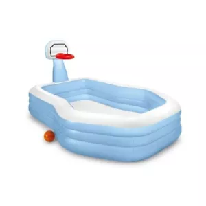 Intex 57183EP 101 Zoll Swim Center Shootin' Hoops aufblasbarer Familienpool, blau - Bild 1 von 2
