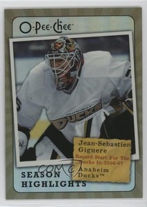2007-08 O-Pee-Chee Season Highlights Jean-Sebastien Giguere #SH13